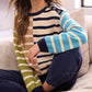 Tribal - Multi Stripe Lightweight Crewneck Sweater