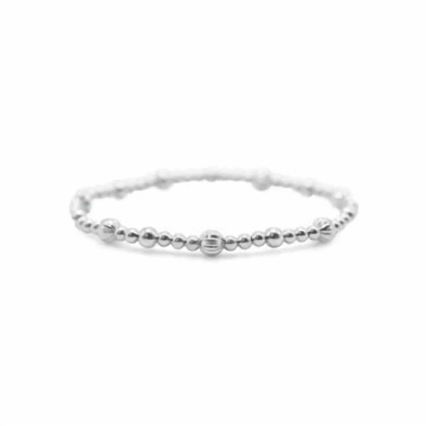 Stia - Diamond Cut & Plain 3 To 1 Stretch Bracelets