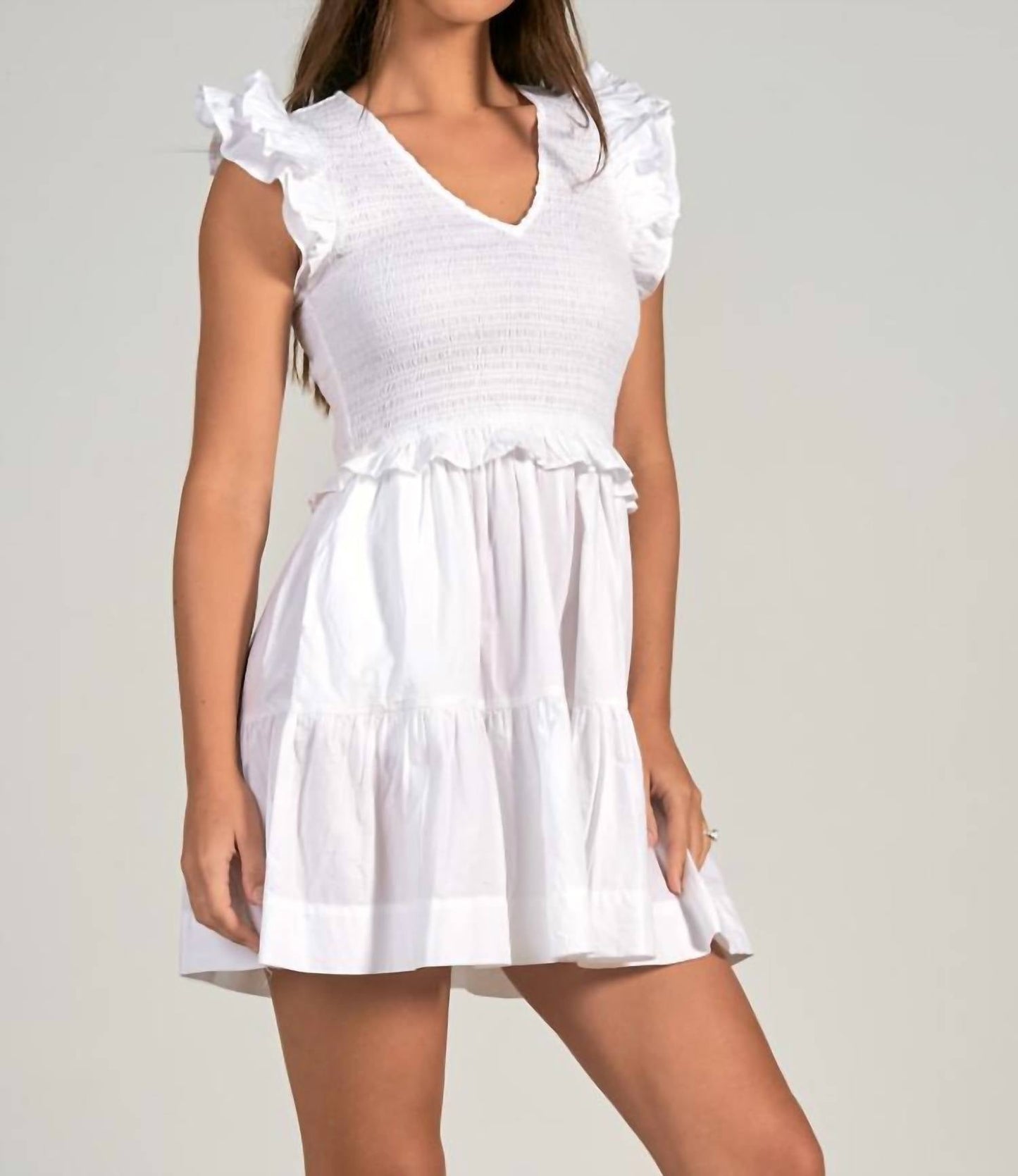 Elan - Smocked Ruffle Dress