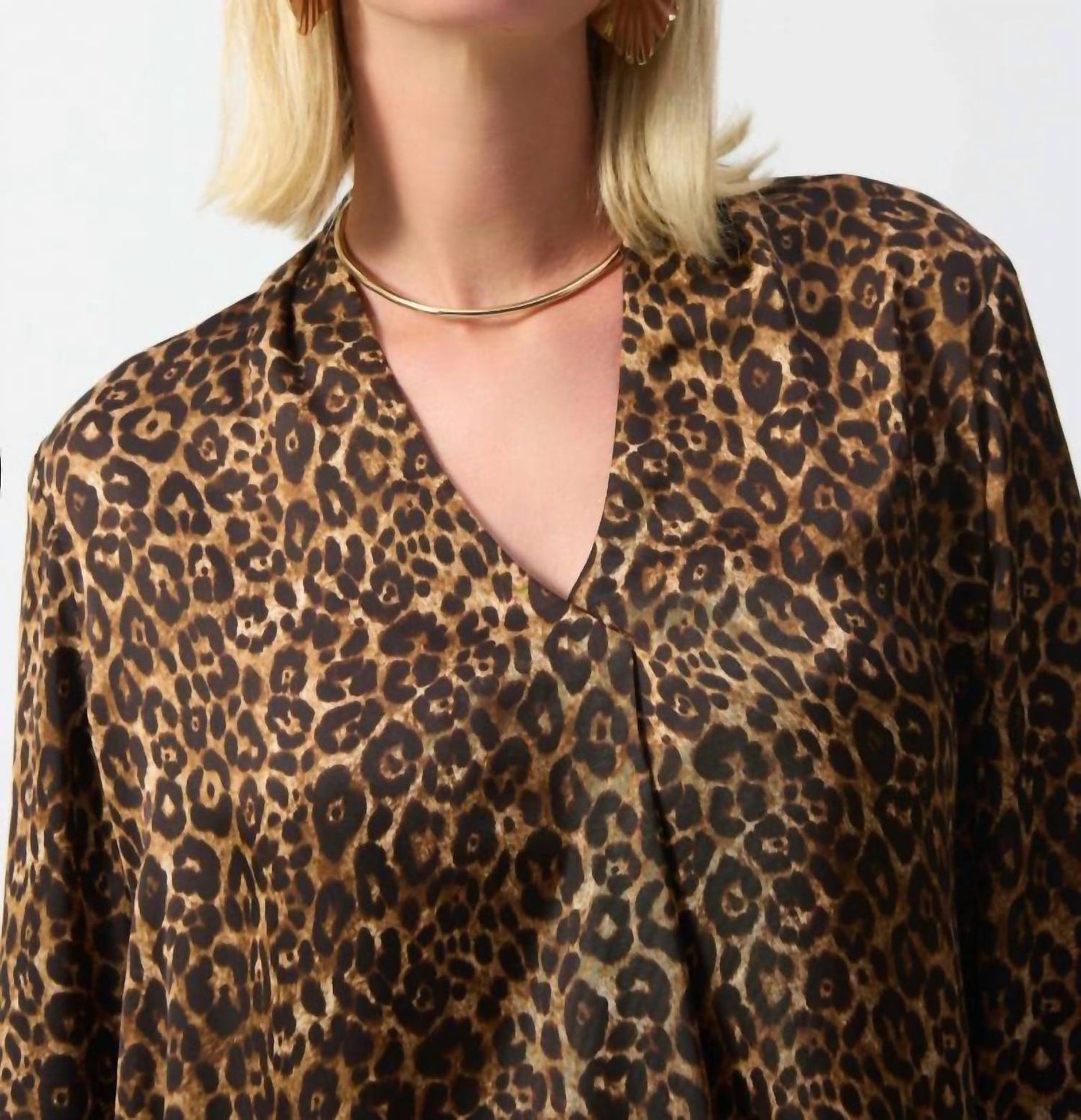 Joseph Ribkoff - Animal Print Long Sleeve Satin Top