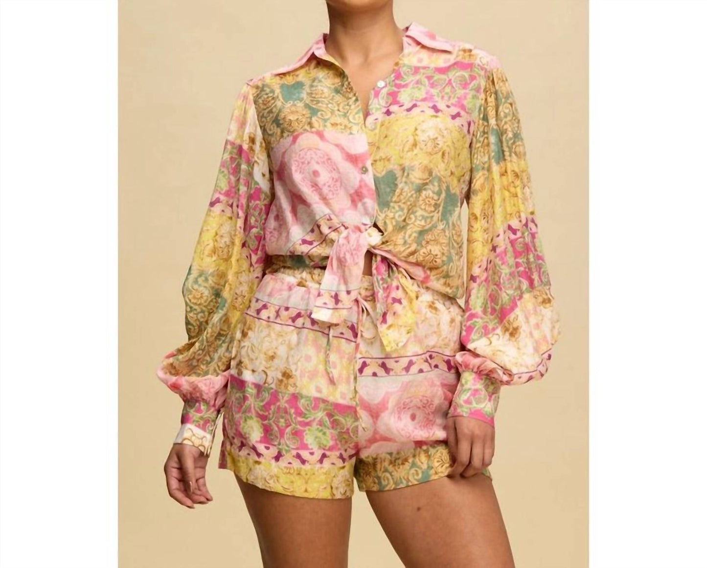 Luxxel - Spring Paisley Short Set