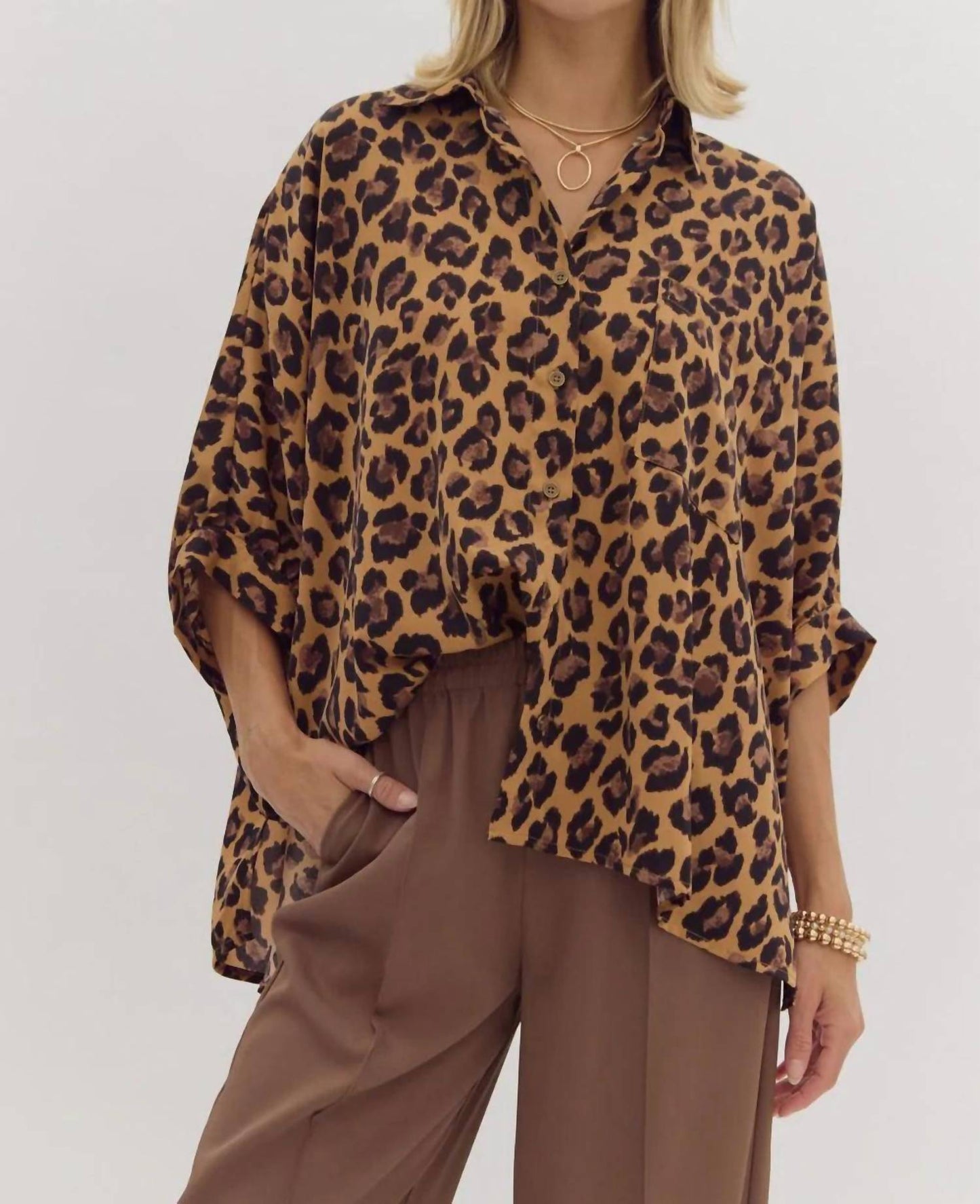 Entro - Drop Shoulder Buttoned Top