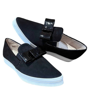 All Black - Women's Tux Bow Sneakers