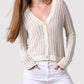 Minnie Rose - Linen Cotton Blend Pointelle Cardigan