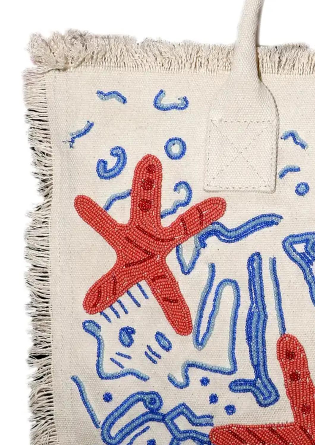 Tiana Designs - Deep Sea Beaded Canvas Bag