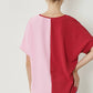 Entro - Color Block V-neck Top