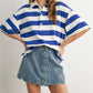 Buttermelon - Striped Oversized Polo Shirt