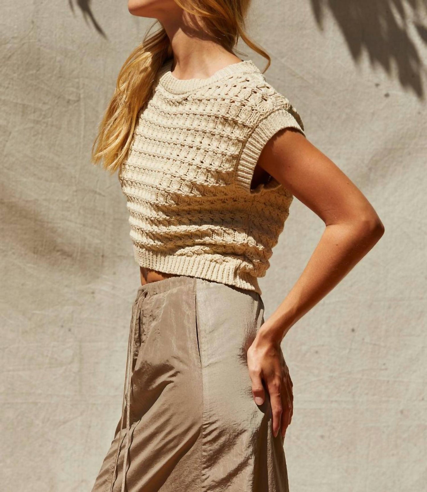 Crescent - Lexie Cropped Sweater Knit Top