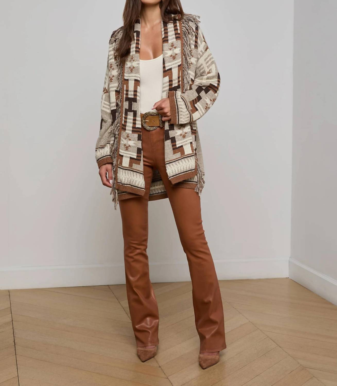 L'Agence - Jair Jacquard Fringe Cardigan
