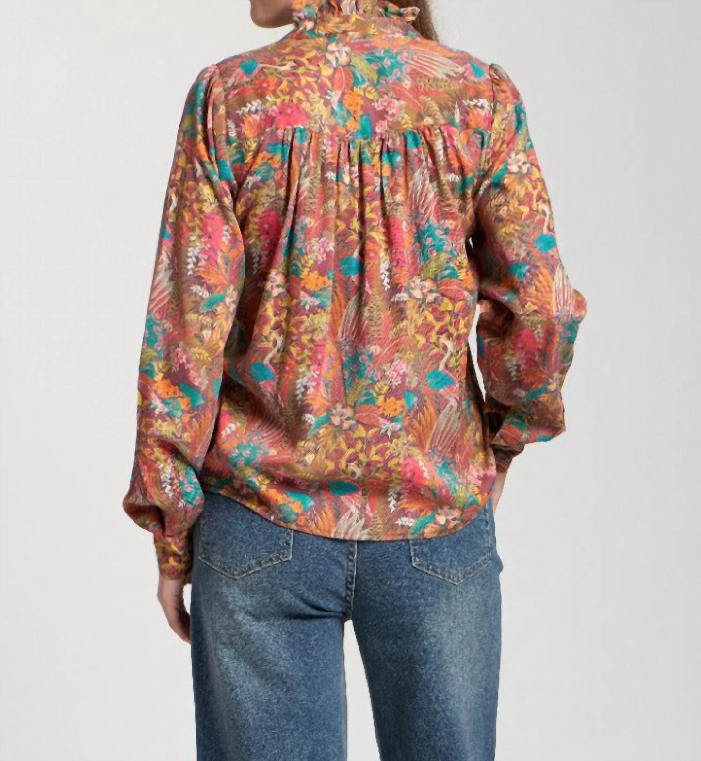 Apny - Ruffle Half Placket Blouse