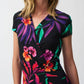 Joseph Ribkoff - Tropical Print Faux Wrap Midi Dress
