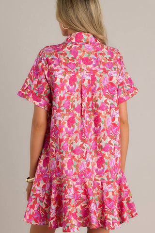 Entro - Floral Button Down Short Dress
