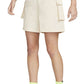 Nike Sportswear Essential Women's Woven High Waist Shorts - Sanddrift/White