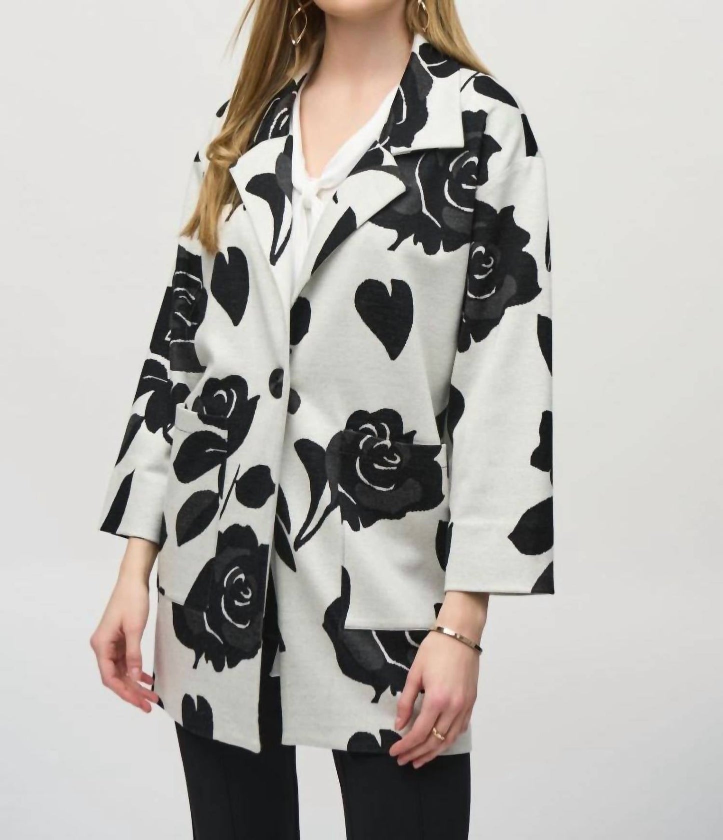 Joseph Ribkoff - Floral Print Knit Coat