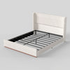 Upholstered Bed Frame With Luxury Wingback Headboard