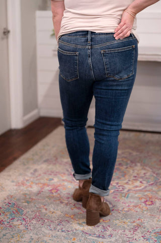 Judy Blue - Mid Rise Vintage Raw Hem Skinny Jean