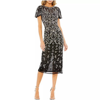 Mac Duggal - Beaded Jewel Neck Dress