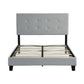 Queen Size Upholstered Platform Bed Frame With Pull Point Tufted Headboard