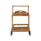 Riviera Bar Cart Natural Stained Acacia Wood Mobile Bar Cart