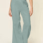 Double Take - Women's Full Size Texture Smocked Waist Wide Leg Pants