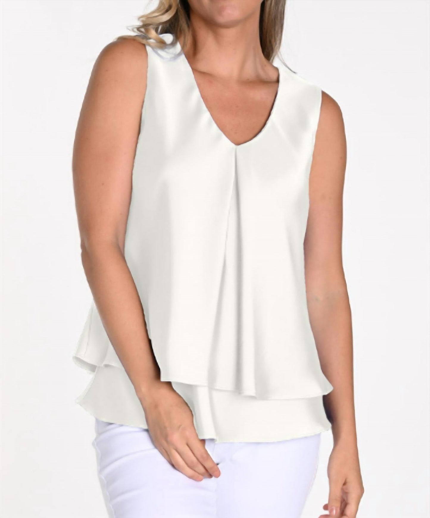 Frank Lyman - Layered Satin Sleeveless Blouse