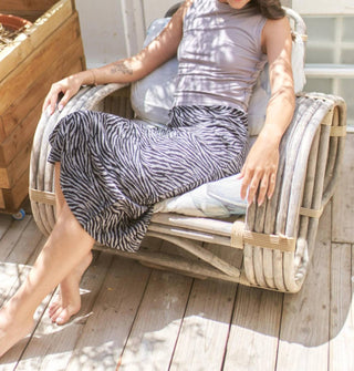 Trendsi - Jade By Jane Zebra Print Side Slit Midi Skirt