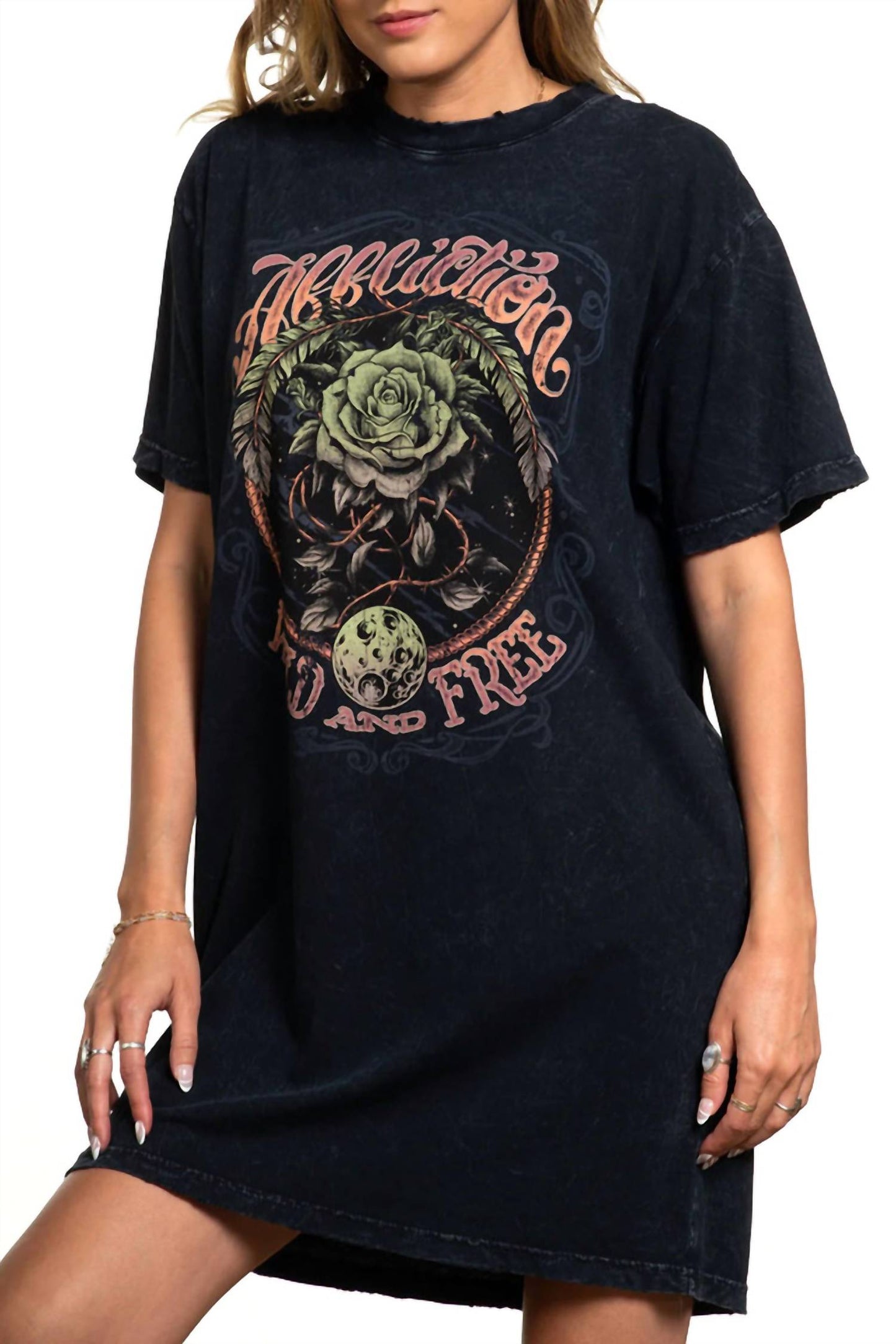 Affliction - Cosmic Wild Short Sleeve Shirt Dress