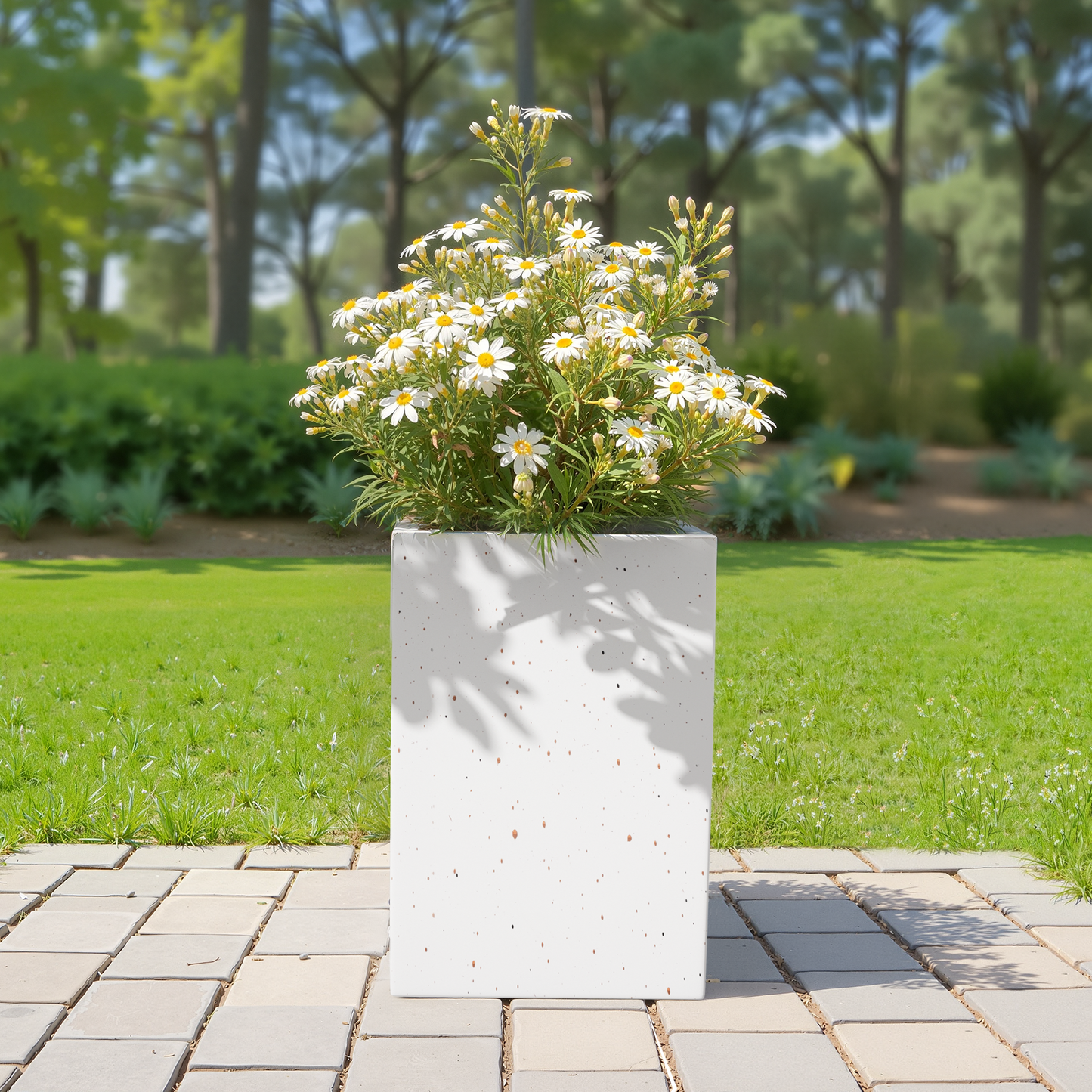 MGO Handmade Rectangle Planter Box, 20"H, White