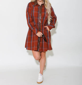 Thml - Plaid Button Up Dress