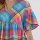 Entro - Spring Plaid Babydoll Top