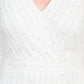 Adrianna Papell - V-neck Sequined Mesh Dress