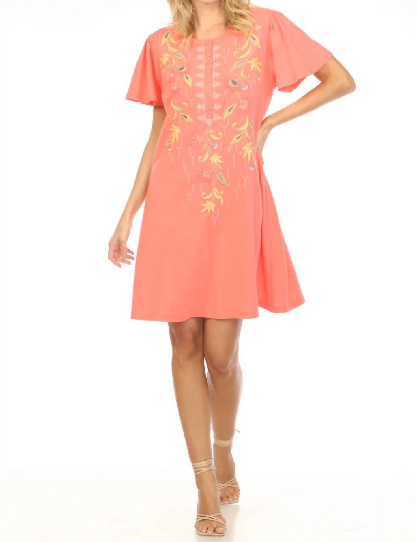 Johnny Was - CALISTA FLUTTER SLEEVE HENLEY DRESS