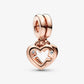 Pandora - Linked Sister Hearts Split Dangle Charm