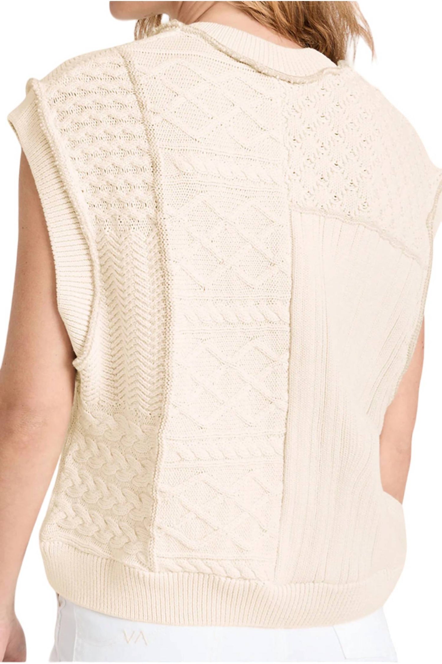 &Merci - Mixed Cable Knit Sweater Vest
