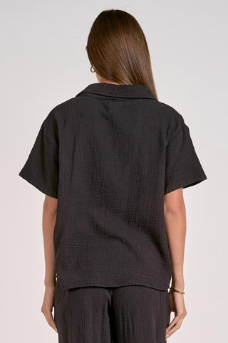 Elan - Beachy Gauze V-neck Top