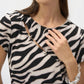 Joseph Ribkoff - Animal Print Keyhole Short Sleeve Top