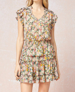 Entro - Floral Smocked Tiered Dress