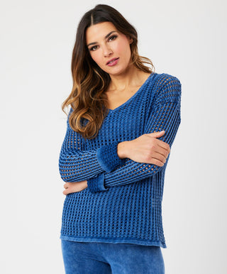 Angel Apparel - Crochet V-Neck Sweater