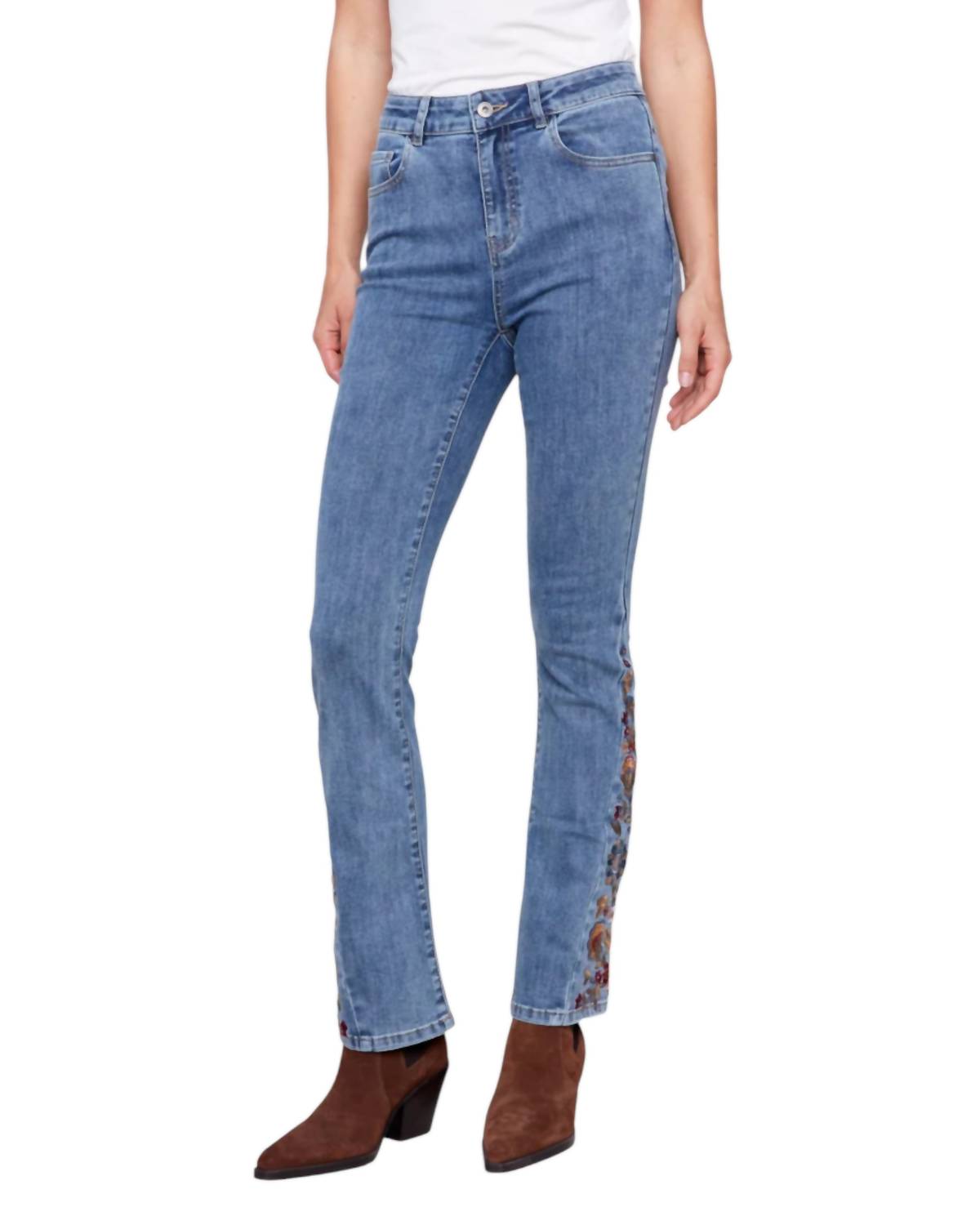 Charlie B - EMBROIDERED BOOT CUT JEANS