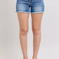 Judy Blue - Vintage Wash High-waisted Shorts With Fray Hem