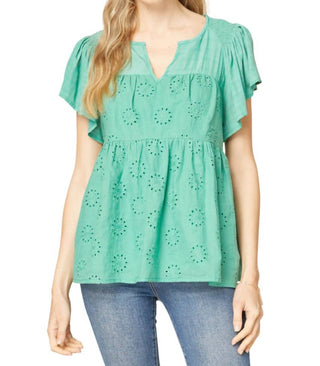 Entro - Flutter Sleeve Eyelet Top