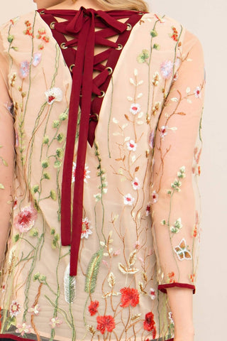 Entro - Always in Bloom Floral Embroidered Top