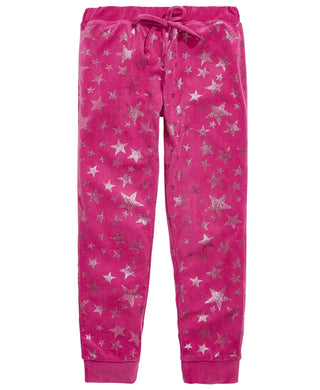 Max & Olivia Little & Big Girls Star-Print Velour Pajama Pants Purple Size Large