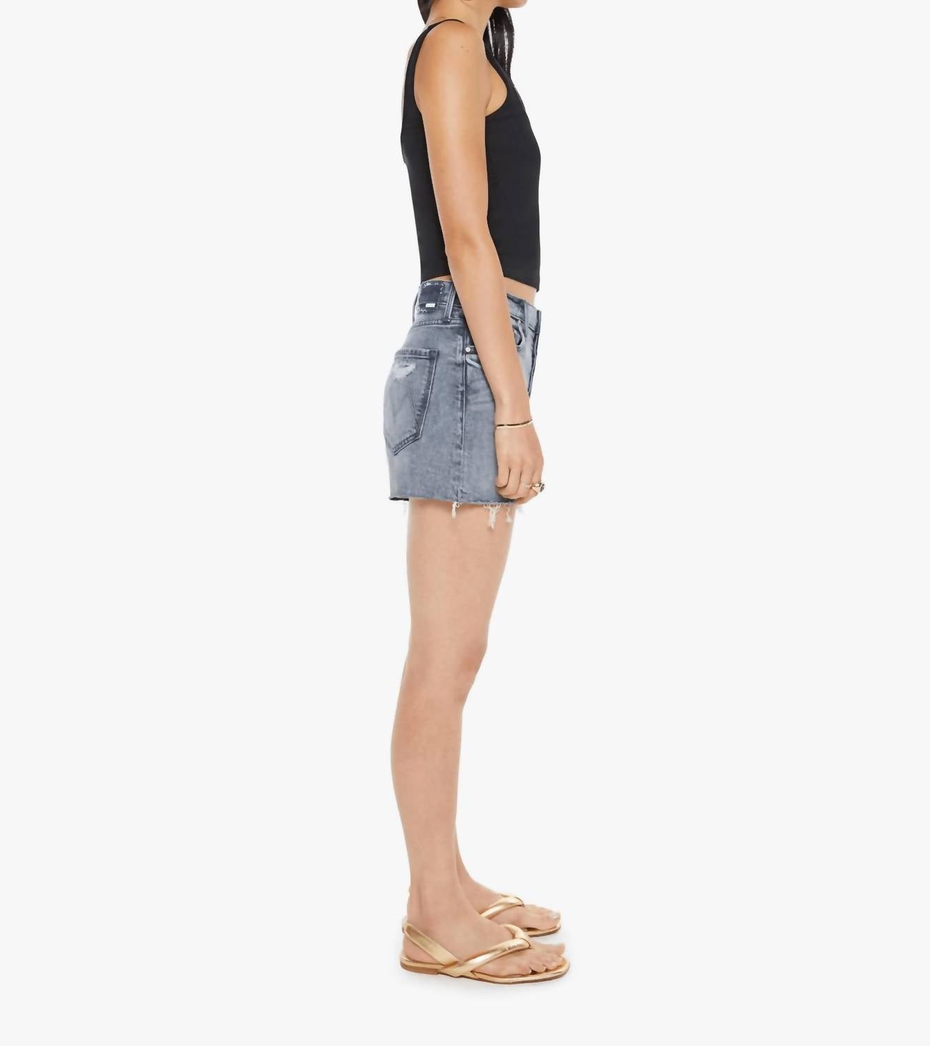 Mother - Skipper Short N Long Fray Denim Shorts