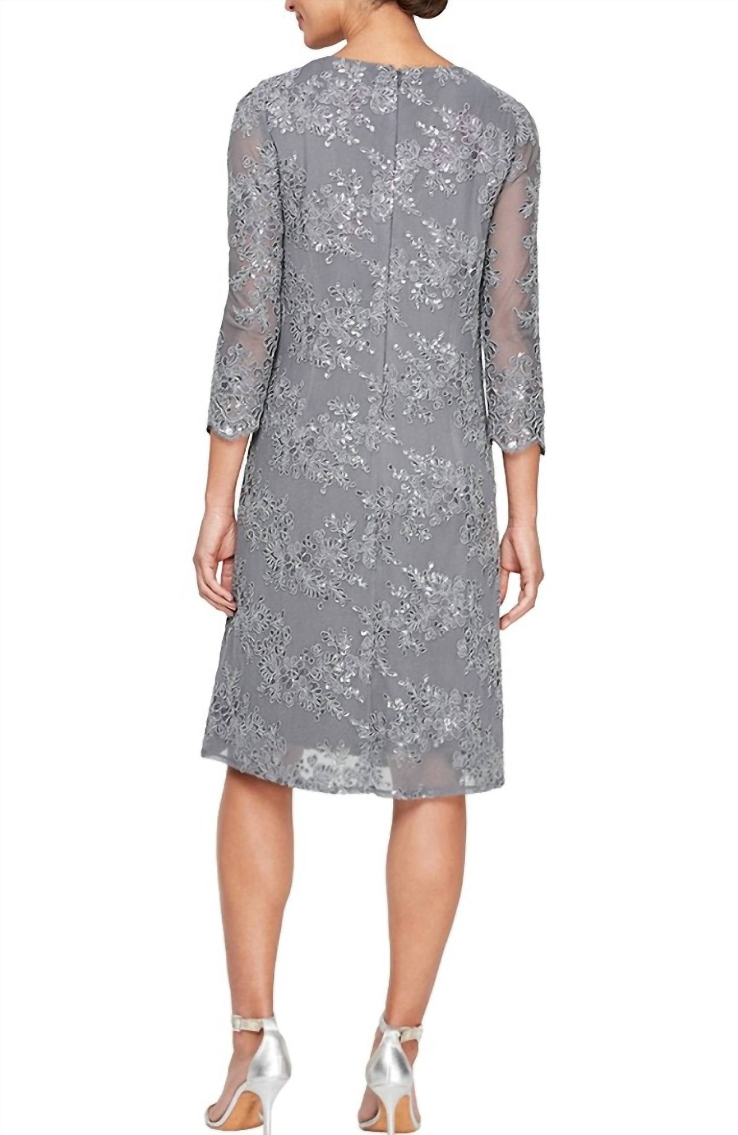 Alex Evenings - Short Embroidered Mock Jacket Dress