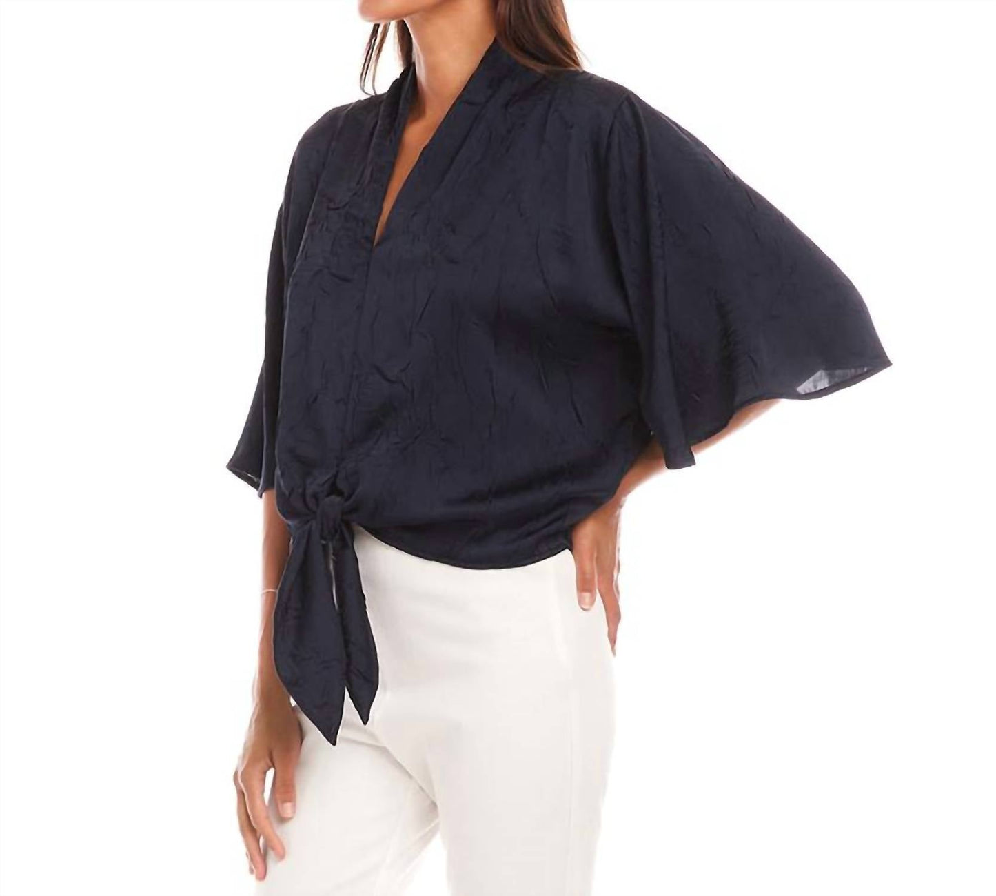 Karen Kane - Flare Sleeve Tie Front Top