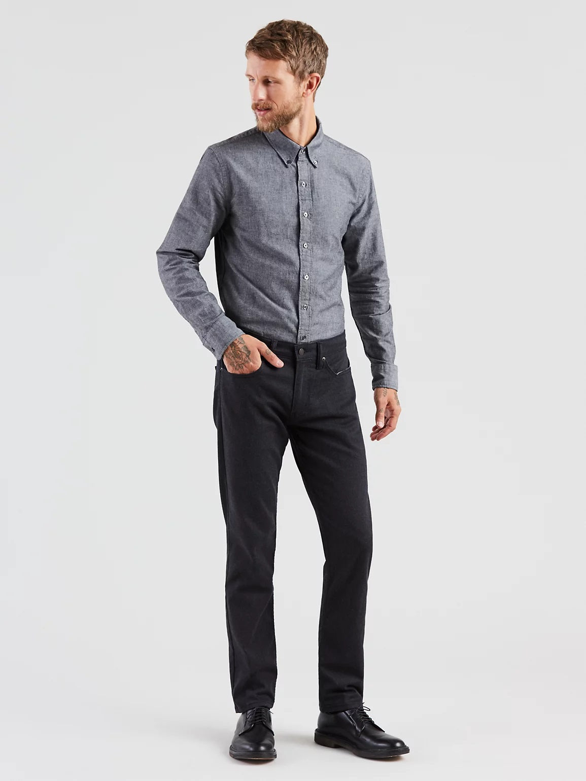 Levi's Men's 511 Slim-Fit Stretch Flannel Jeans Grey Size 36x34