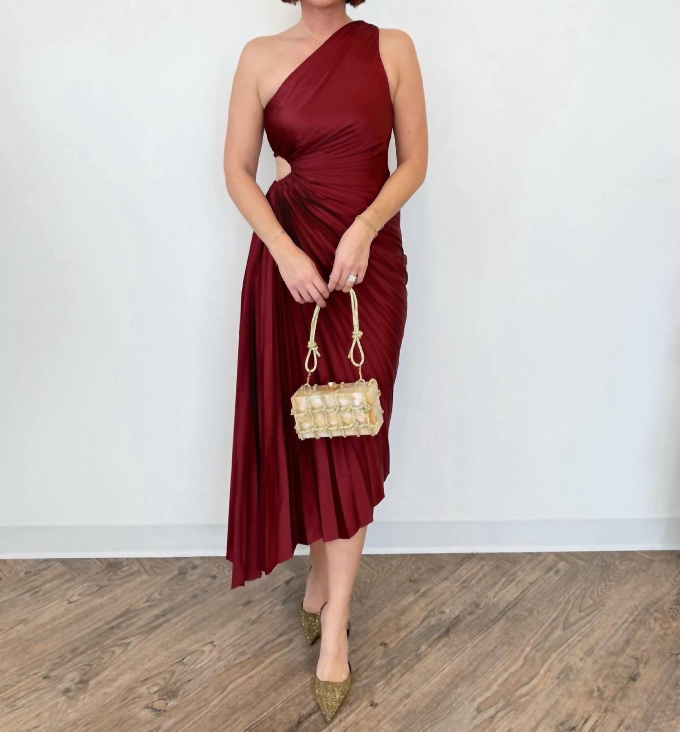 Dress Forum - Bianca Asymmetrical Pleated Maxi Dress