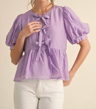 Jodifl - Miller Puff Sleeve Bow Top