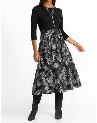 Johnny Was - MIXED MEDIA WRAP TIE DRESS